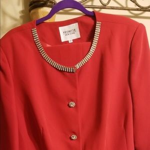 Red Pantsuit by Promise New York